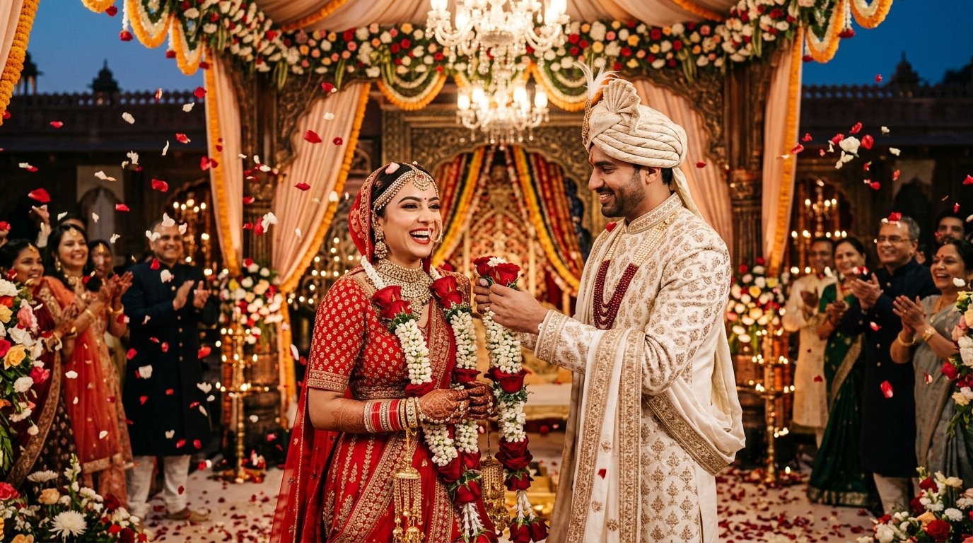 Joyous Varmala Garland Celebration